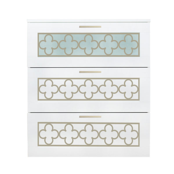 O'verlays Quatrefoil Kit for Ikea Brimnes 3 Drawer Dresser