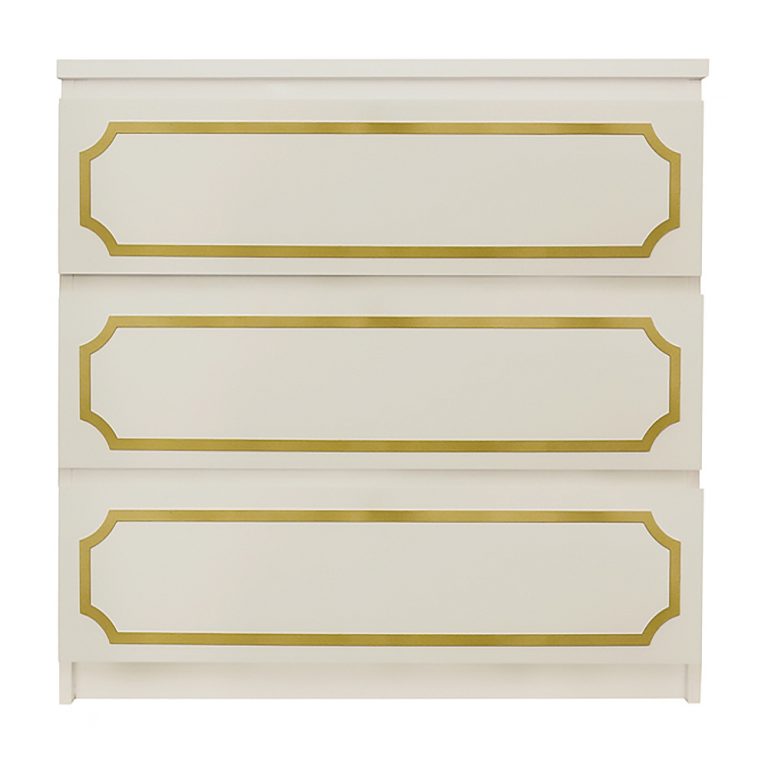 Anne 1” reveal kit for Ikea Malm dresser 3 drawer Overlays