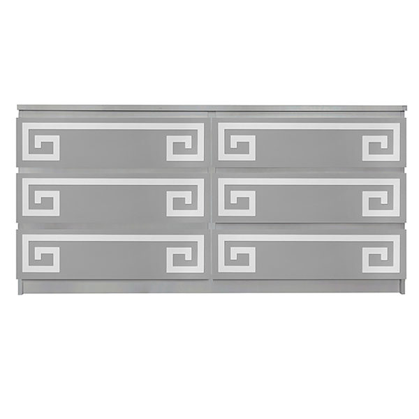 Overlays Greek Key Double kit for ikea malm 6 drawer long dresser