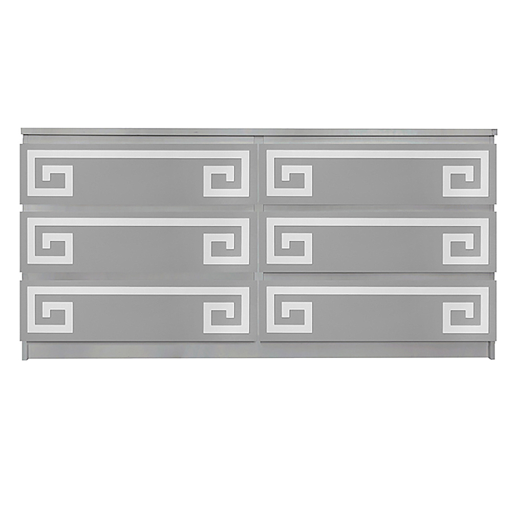 Overlays Greek Key Double Kit For Ikea Malm 6 Drawer Long Dresser