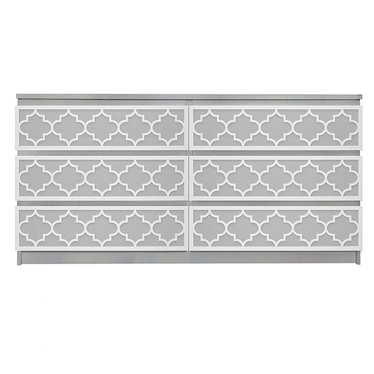 Jasmine Full Kit Ikea Malm dresser long 6 drawer Overlays