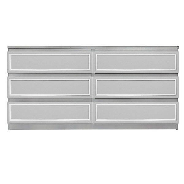 Overlays Rex Kit Ikea Malm 6 drawer long dresser