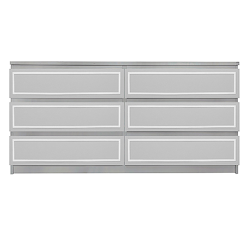 Overlays Rex Kit For Ikea Malm 6 Drawer Long Dresser