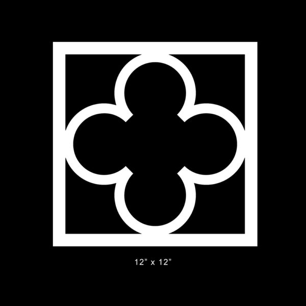 O'verlays Quatrefoil 12" x 12" Square fretwork panel