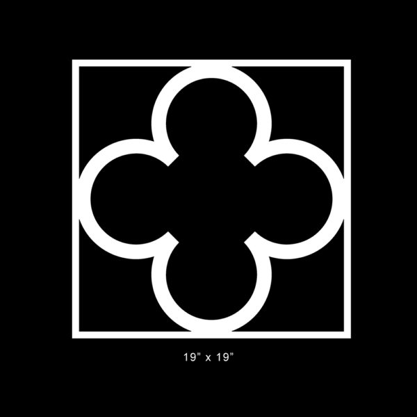 O'verlays Quatrefoil 19" x 19" Square fretwork panel
