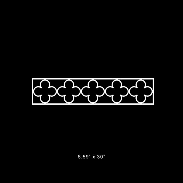 O'verlays Quatrefoil 6.59" x 30" fretwork panel