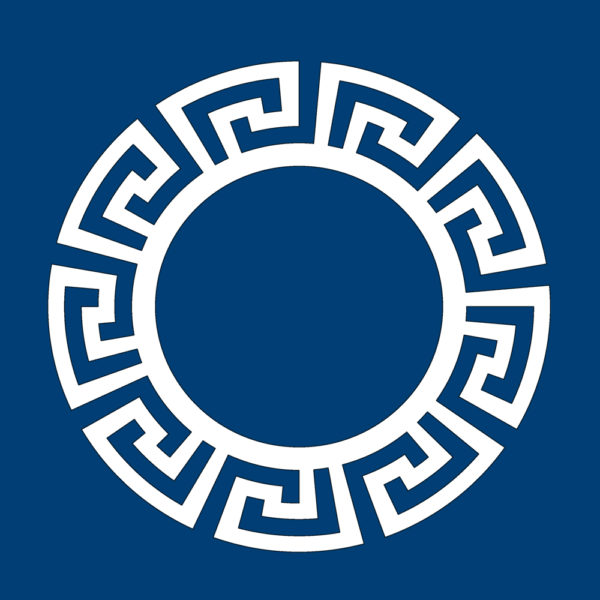 Greek Key - circle-frame