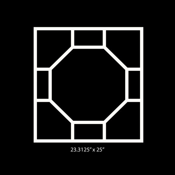 O'verlays Ruby 23.3125" x 25" fretwork panel